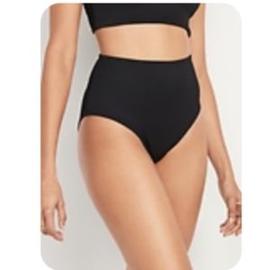 Old Navy High Waisted Rib Knit Bikini Bottoms Swim Bottom XXL 2X Black
